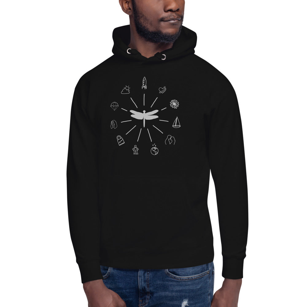 Dragonfly Logos Hoodie (Black/NavyBlazer/White)