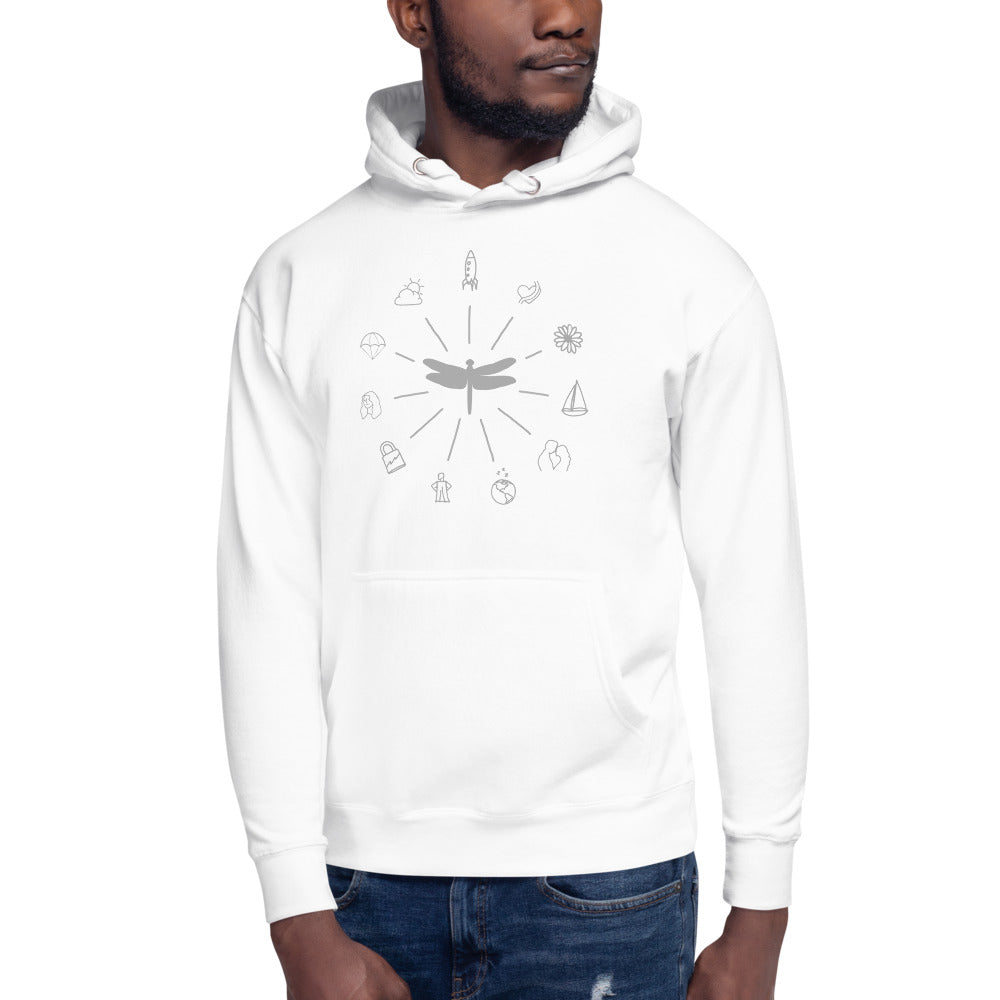 Dragonfly Logos Hoodie (Black/NavyBlazer/White)