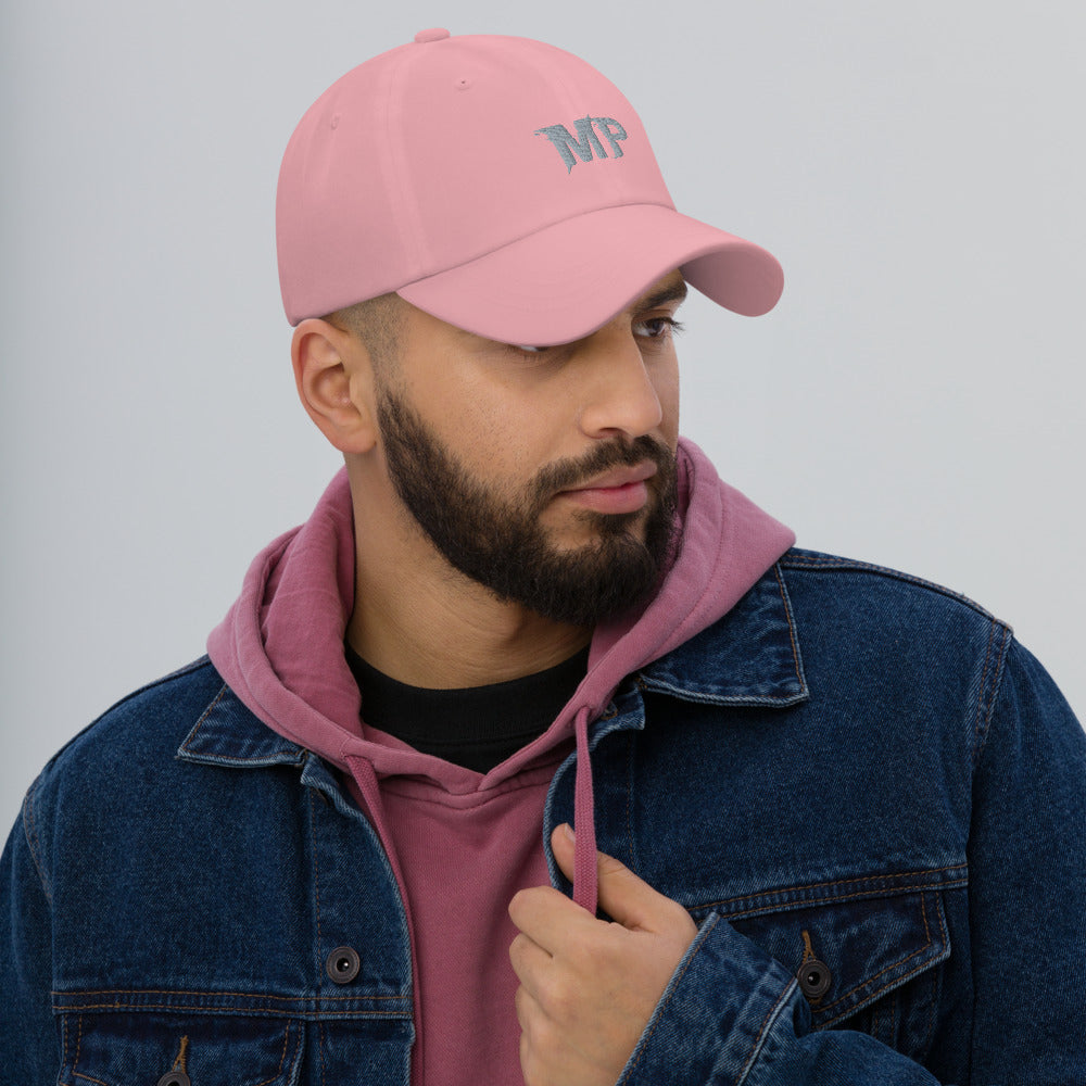 Pink and store black baseball cap